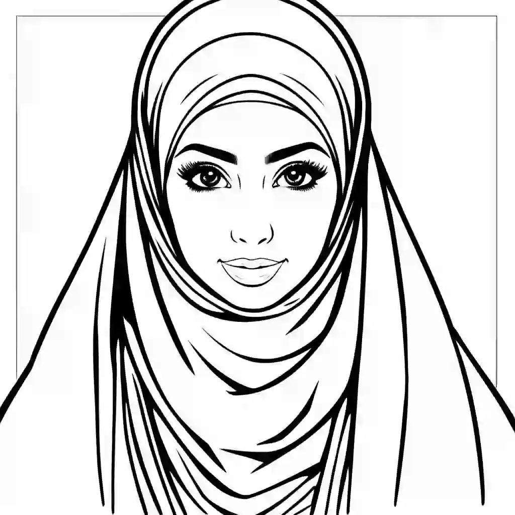 Hijabs coloring pages